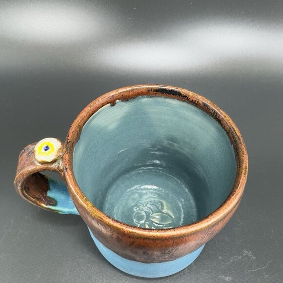 Mel B Pottery Hand Made Studio Art Pottery Coffee Mug Cup Signed Bee Inside - Picture 13 of 14